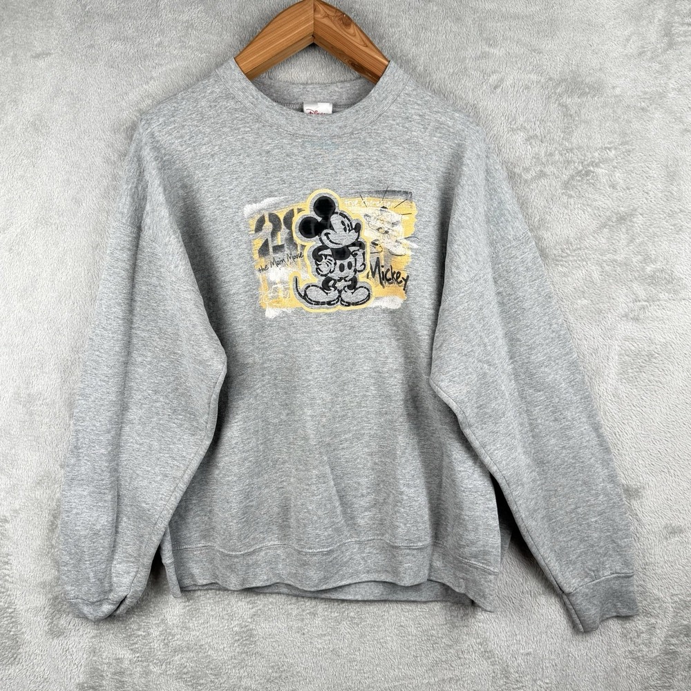 Disney Store Sweatshirt Adult XL Gray Pullover Graphic Mickey The Main Mouse